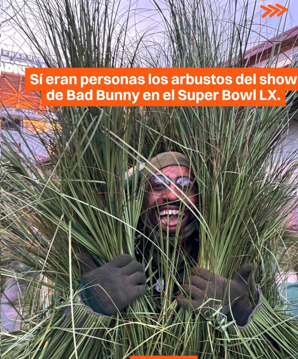 Los arbustos vistos en el show de Bad Bunny eran personas